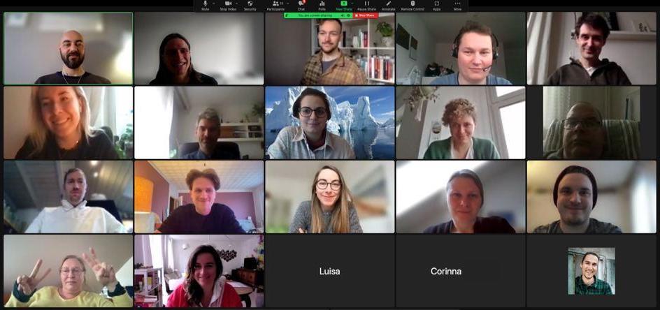Zoom Screenshot mit vielen Gesichtern