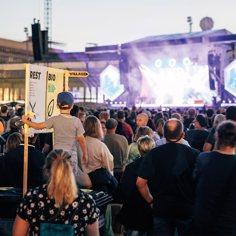 Big stage and audience