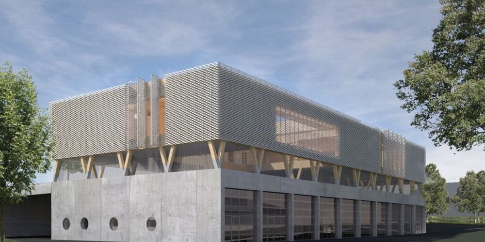 Render des nach C2C realisierten Feuerwehrhauses in Straubenhardt