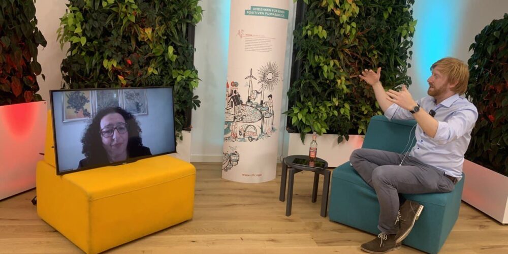 Tim Janßen im digitalen Gespräch mit Lamia Messari-Becker; Blog von Cradle to Cradle NGO