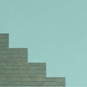 Wand mit Ziegel in Treppenform